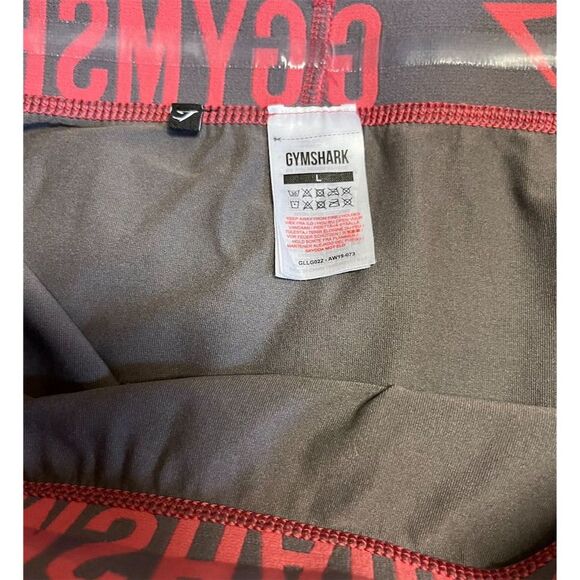 Gymshark Cropped Seamless Gray & Pink Leggings Women's Size L - Picture 2 of 5